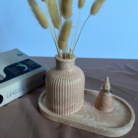 Сет - Поставка „Овал“, Ваза и Стойка за пръстени