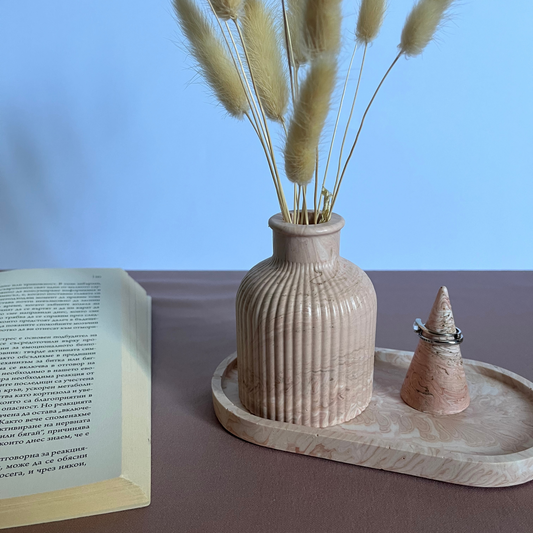 Сет - Поставка „Овал“, Ваза и Стойка за пръстени