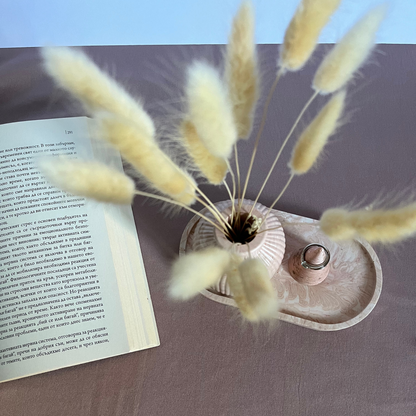 Сет - Поставка „Овал“, Ваза и Стойка за пръстени